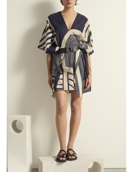 MARE DI LATTE Robe PAULINE Carousel Ink Blue