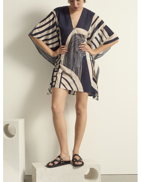 MARE DI LATTE Robe PAULINE Carousel Ink Blue
