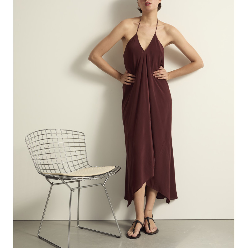 MARE DI LATTE Robe en Soie IVINA Burgundy