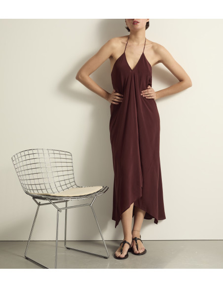 MARE DI LATTE Robe en Soie IVINA Burgundy