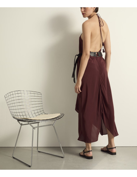 MARE DI LATTE Robe en Soie IVINA Burgundy