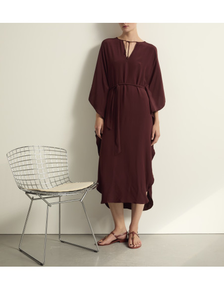 MARE DI LATTE Robe en Soie SABRINA Burgundy