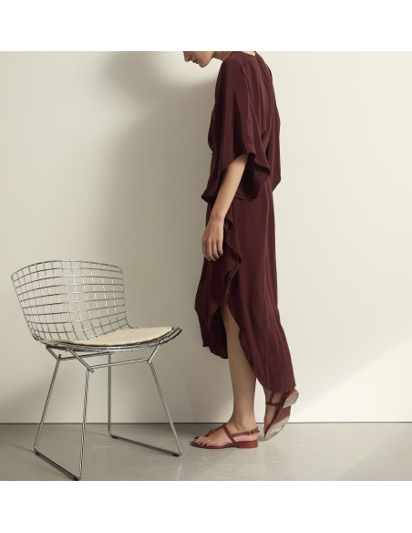MARE DI LATTE Robe en Soie SABRINA Burgundy