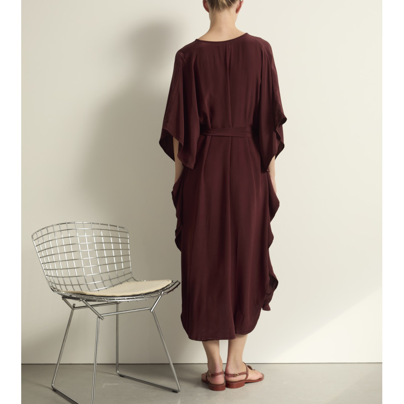 MARE DI LATTE Robe en Soie SABRINA Burgundy