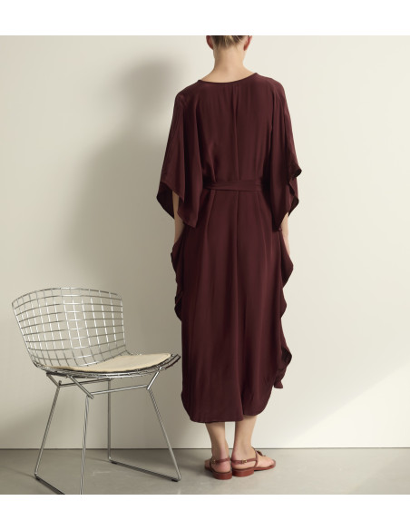 MARE DI LATTE Robe en Soie SABRINA Burgundy