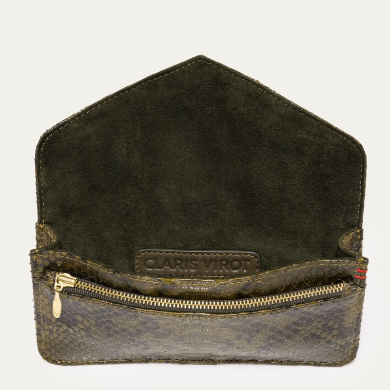 CLARIS VIROT Portefeuille ALEX LONG kaki