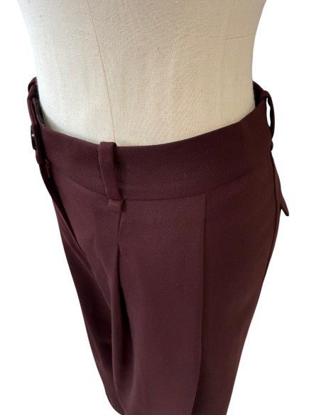 PHISIQUE DU ROLE Pantalon large bourgogne