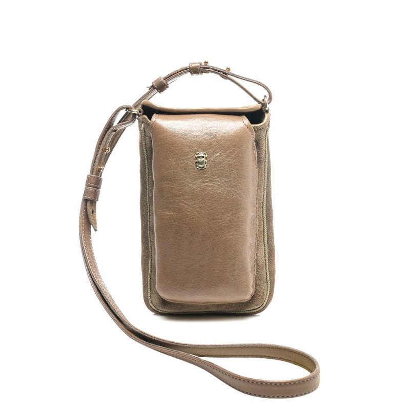 CLARIS VIROT étui MISHA velours taupe