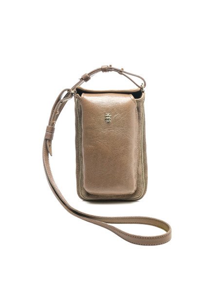 CLARIS VIROT étui MISHA velours taupe