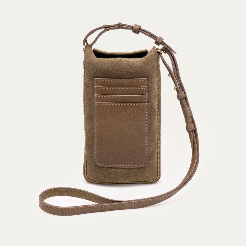 CLARIS VIROT étui MISHA velours taupe