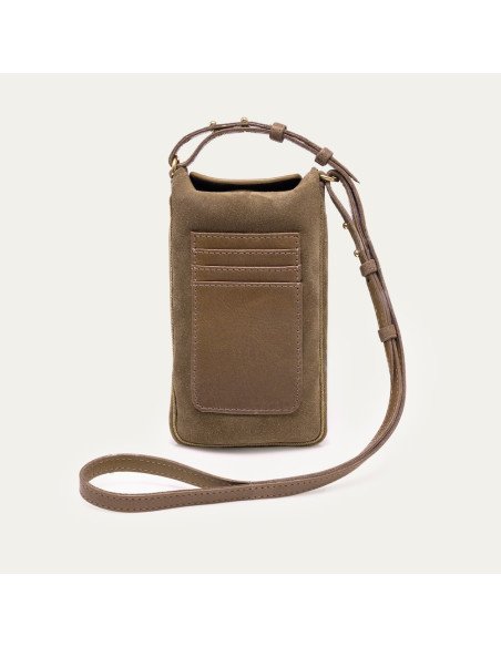 CLARIS VIROT étui MISHA velours taupe