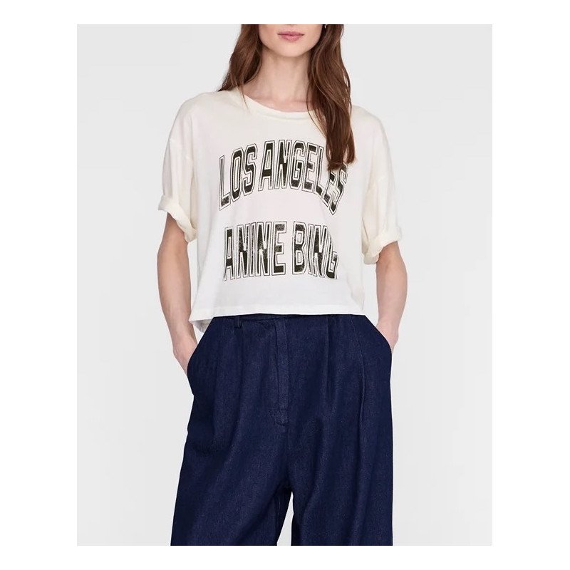 ANINE BING tee-shirt JOHNNY cream