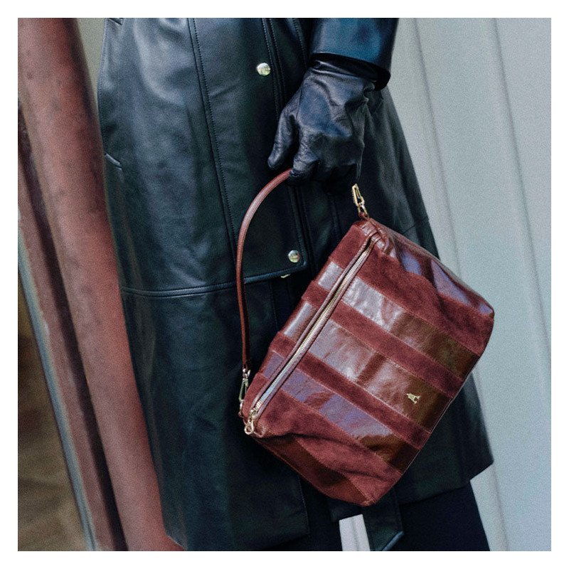 CRAIE STUDIO Sac HALO Stripe Acajou Burgundy