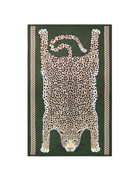 INOUÏ EDITIONS plaid LEOPARD kaki