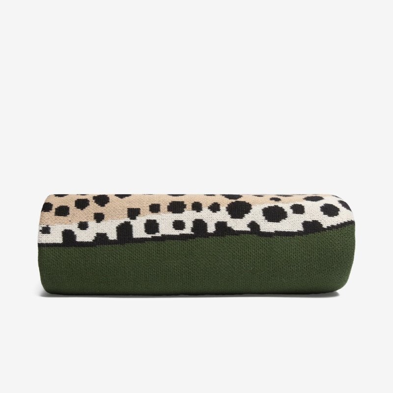 INOUÏ EDITIONS plaid LEOPARD kaki